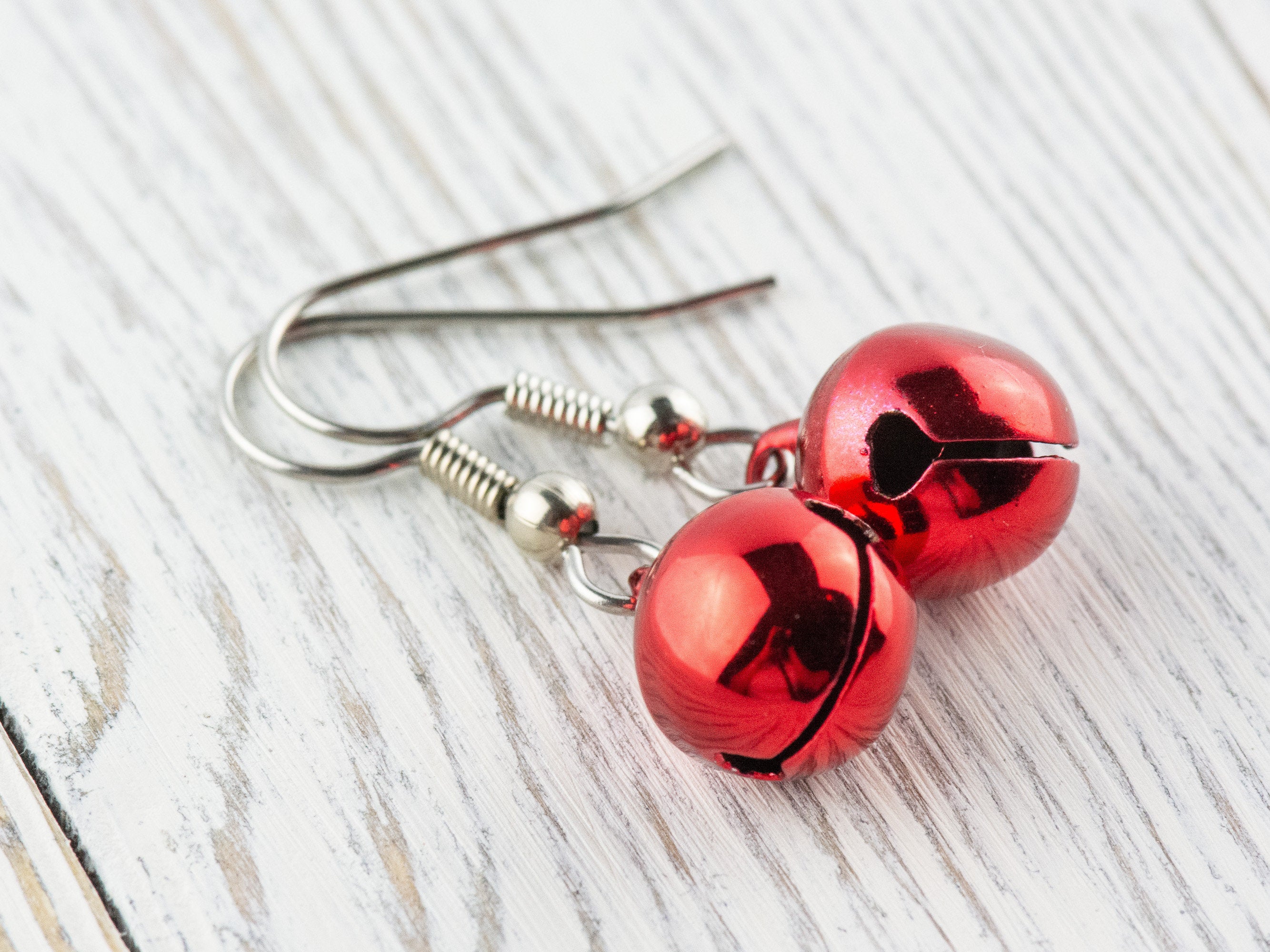 Jingle Bell Dangle Christmas Earrings • Holiday Jewelry • Feeling Festive • Handmade Gift for Her