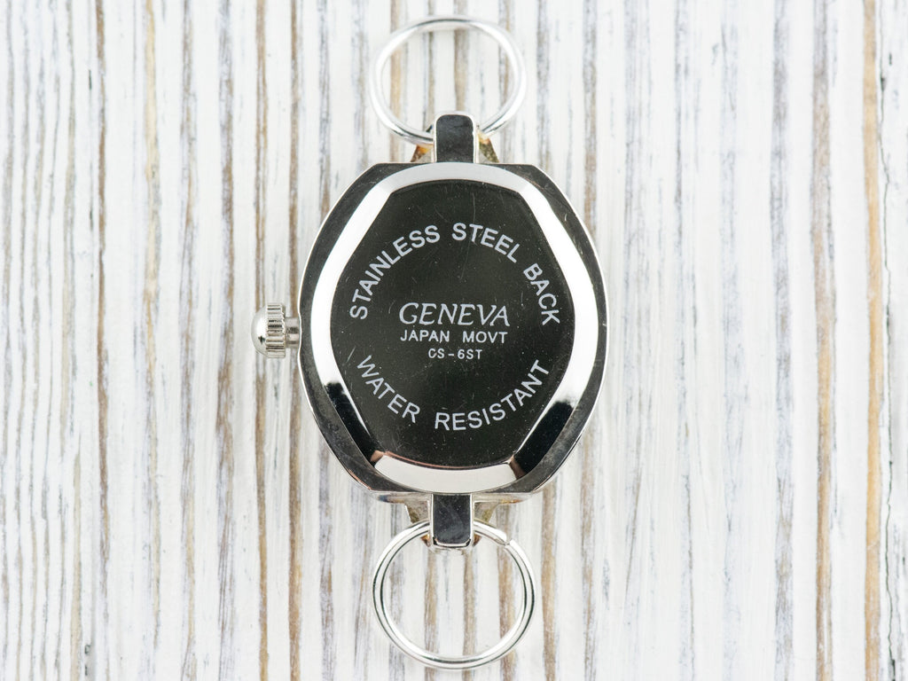 Black Dial Rhinestone-Studded Silvertone Square Watch Face • DIY Beading Watch • Jewelry Making • Analog • Loops and Battery Included