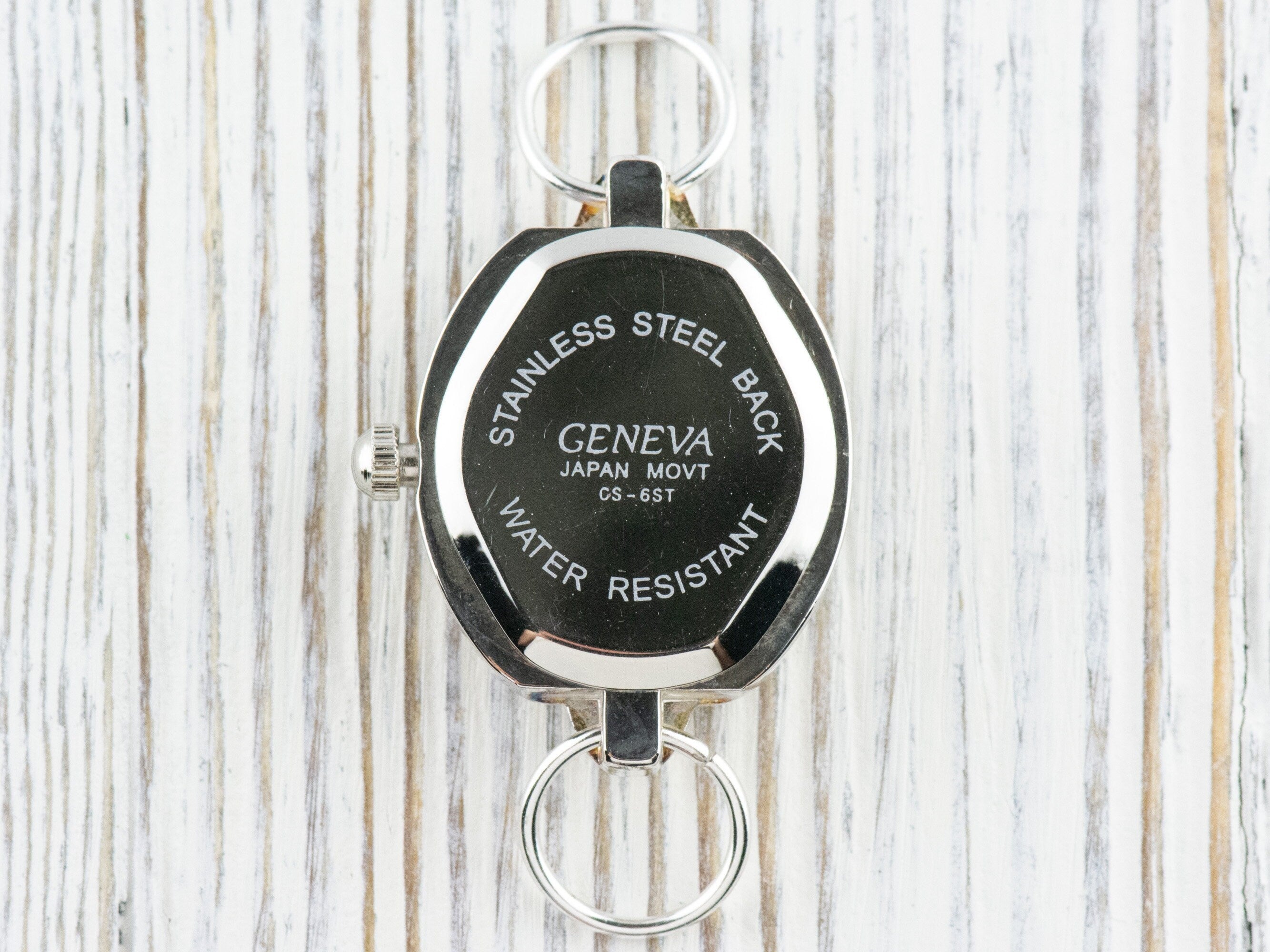 Black Dial Rhinestone-Studded Silvertone Square Watch Face • DIY Beading Watch • Jewelry Making • Analog • Loops and Battery Included