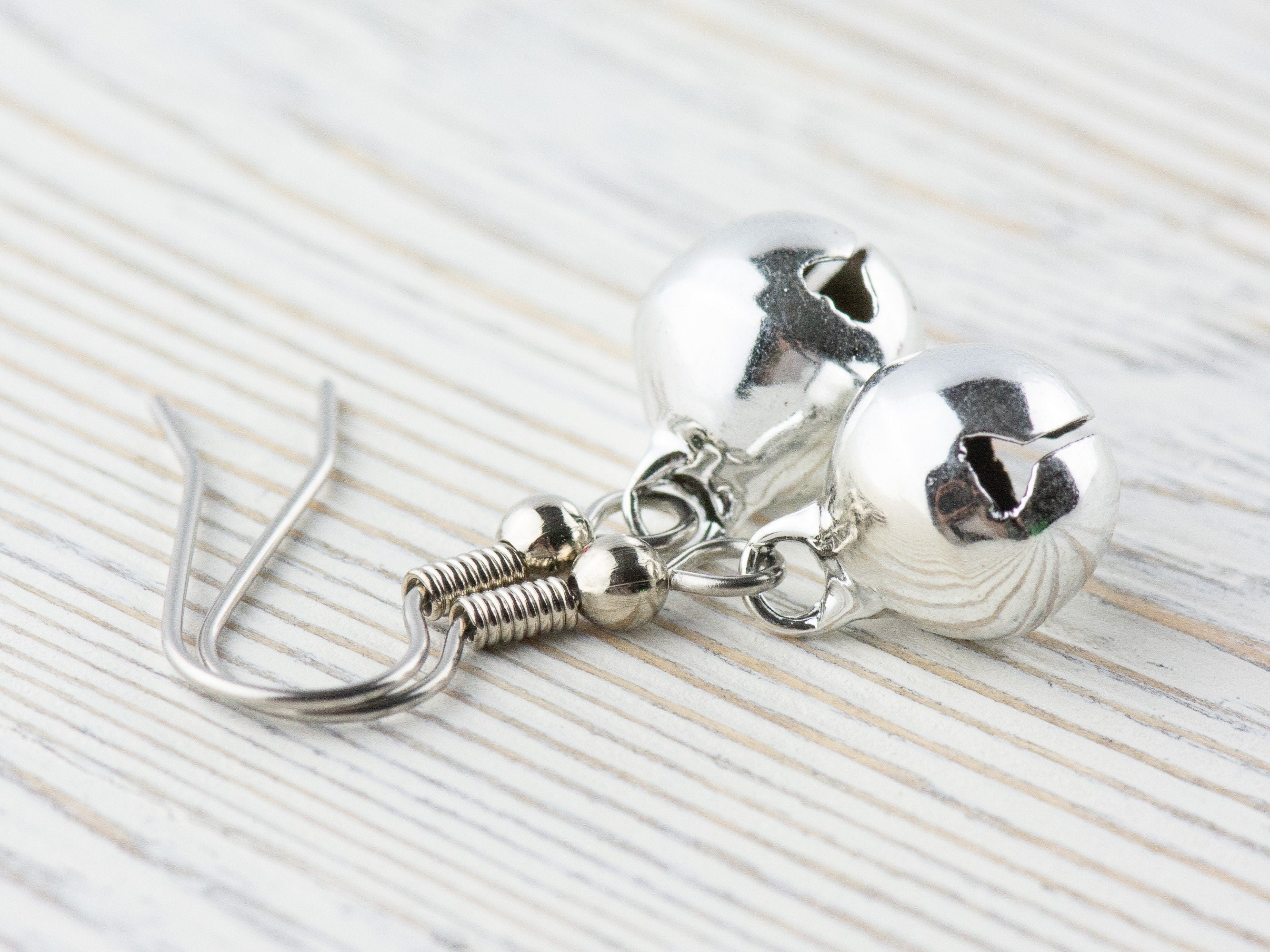 Jingle Bell Dangle Christmas Earrings • Holiday Jewelry • Feeling Festive • Handmade Gift for Her