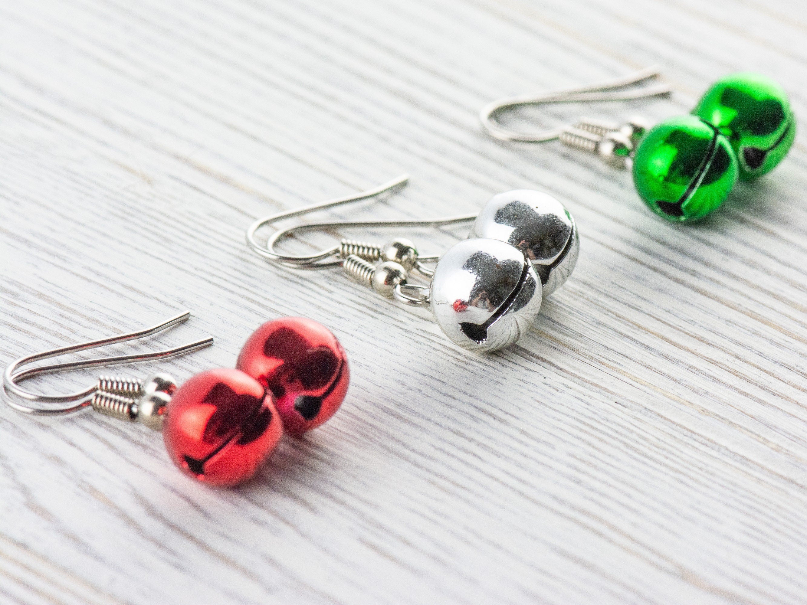 Jingle Bell Dangle Christmas Earrings • Holiday Jewelry • Feeling Festive • Handmade Gift for Her