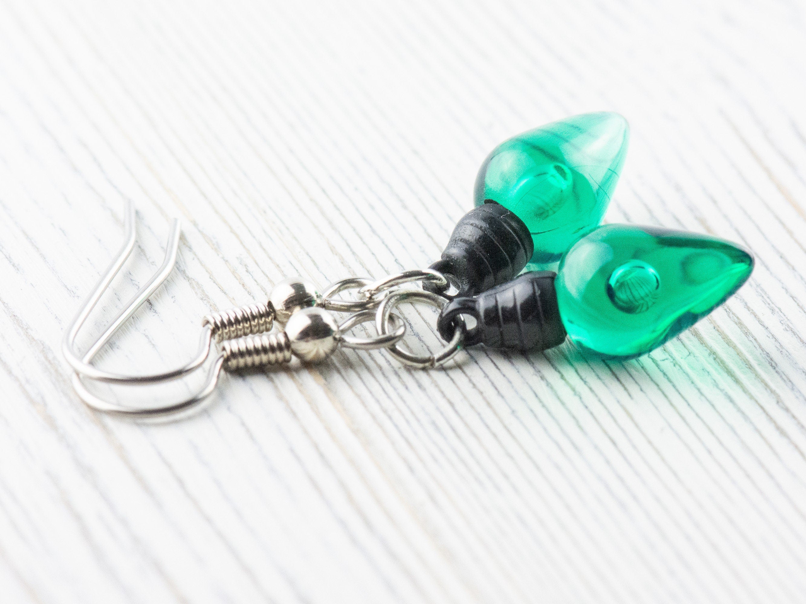 Christmas Lights Dangle Earrings, Holiday Jewelry, Feeling Festive, Handmade Gift