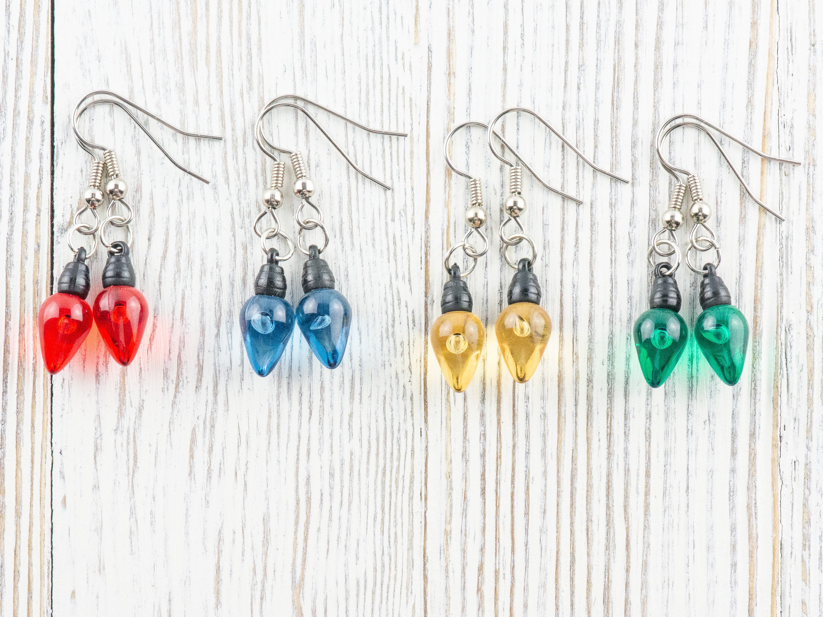 Christmas Lights Dangle Earrings, Holiday Jewelry, Feeling Festive, Handmade Gift