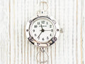 Celestial Silvertone Round Watch Face • White Dial • DIY Beading Watch • Jewelry Making • Analog • Loops and Battery Included