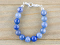Blue Aventurine Stretch Beaded Watch Band, Medical Alert Bracelet, Single Strand, Interchangeable, Handmade Jewelry