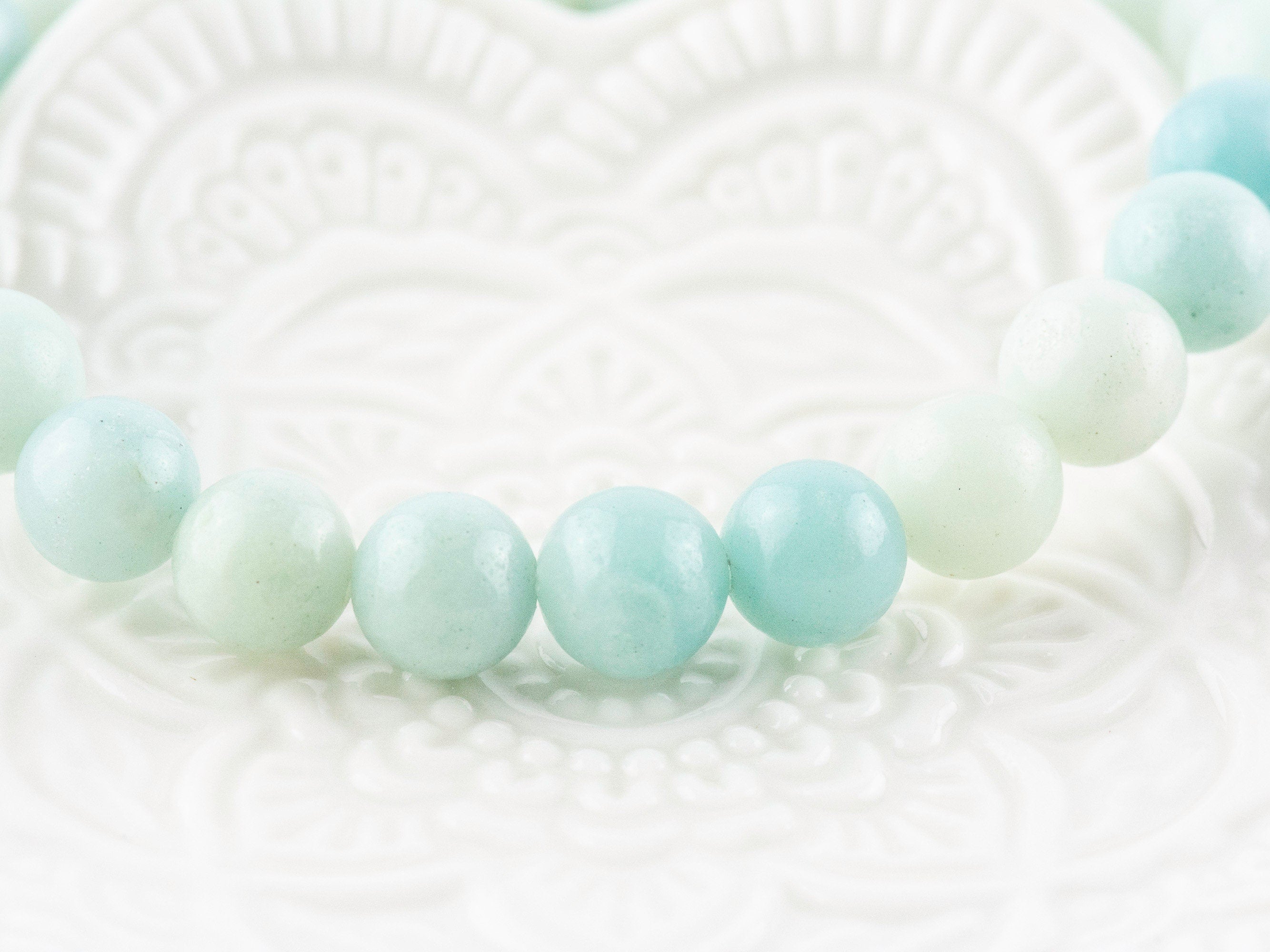 Amazonite Stretch Beaded Watch Band, Medical Alert Bracelet, Single Strand Interchangeable Band, Handmade Jewelry