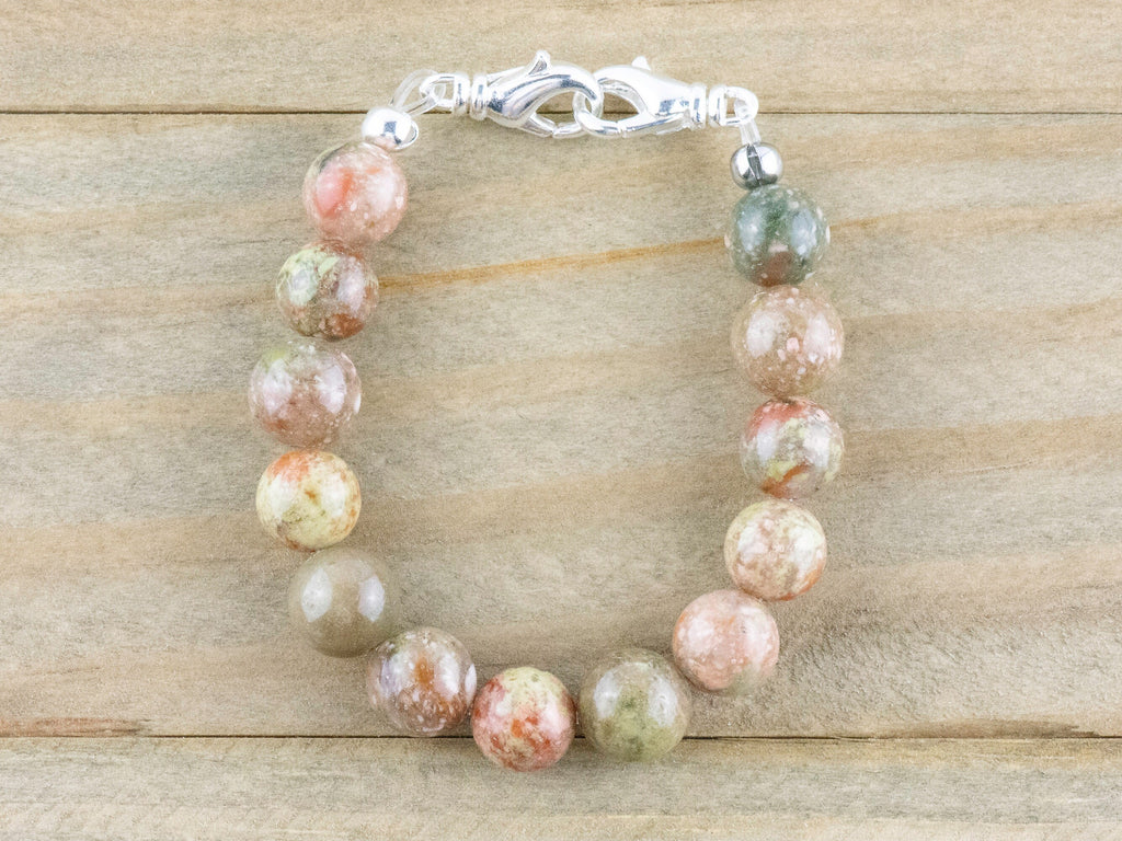 Autumn Jasper Stretch Beaded Watch Band, Medical Alert Bracelet, Single Strand, Interchangeable, Handmade Jewelry