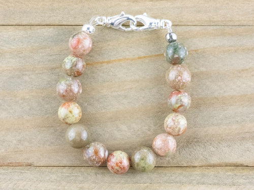 Autumn Jasper Stretch Beaded Watch Band, Medical Alert Bracelet, Single Strand, Interchangeable, Handmade Jewelry