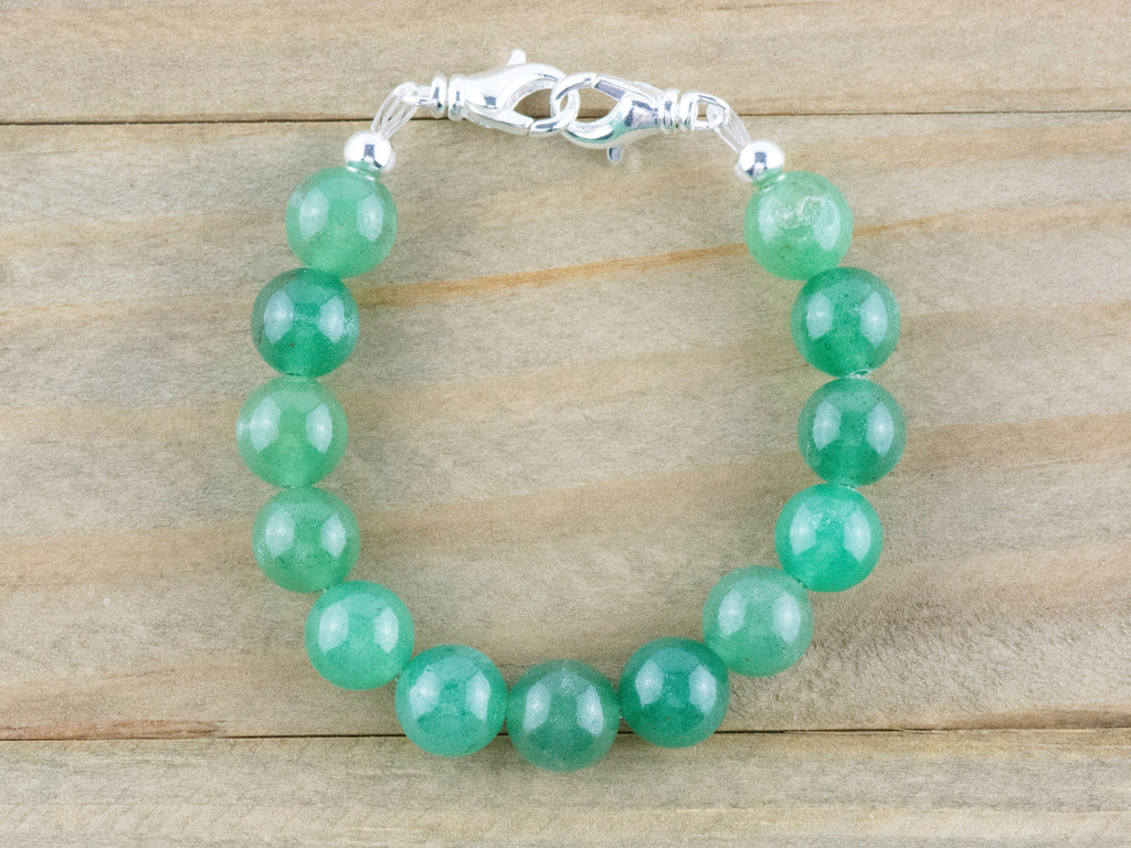 Green Aventurine Stretch Beaded Watch Band, Medical Alert Bracelet, Single Strand, Interchangeable, Handmade Jewelry