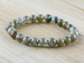 Labradorite Smooth Round Beaded Stretch Bracelet, Simple Unisex Semi-Precious Stone Jewelry, Handmade Natural Gemstone Fashion Accessories