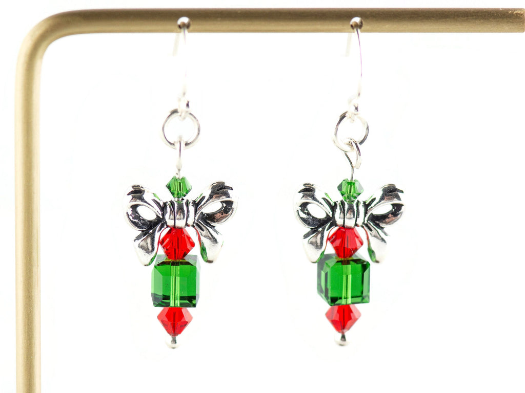Christmas Gift Earrings, Handmade Sterling Silver Earrings, Swarovski Crystal