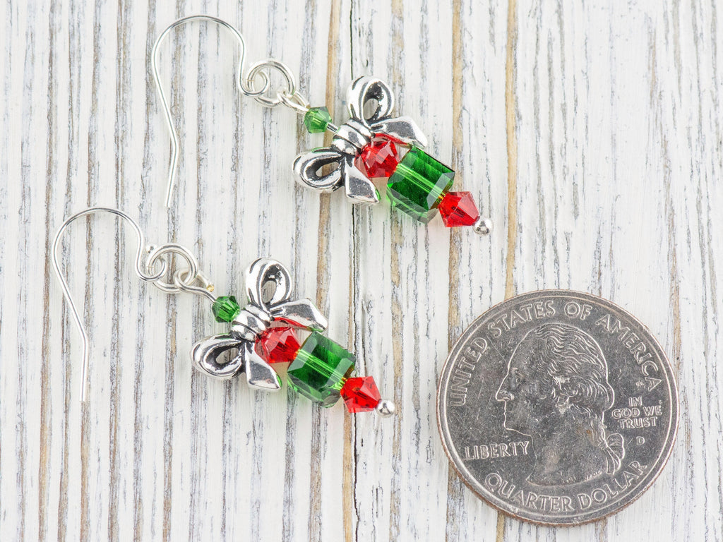 Christmas Gift Earrings, Handmade Sterling Silver Earrings, Swarovski Crystal