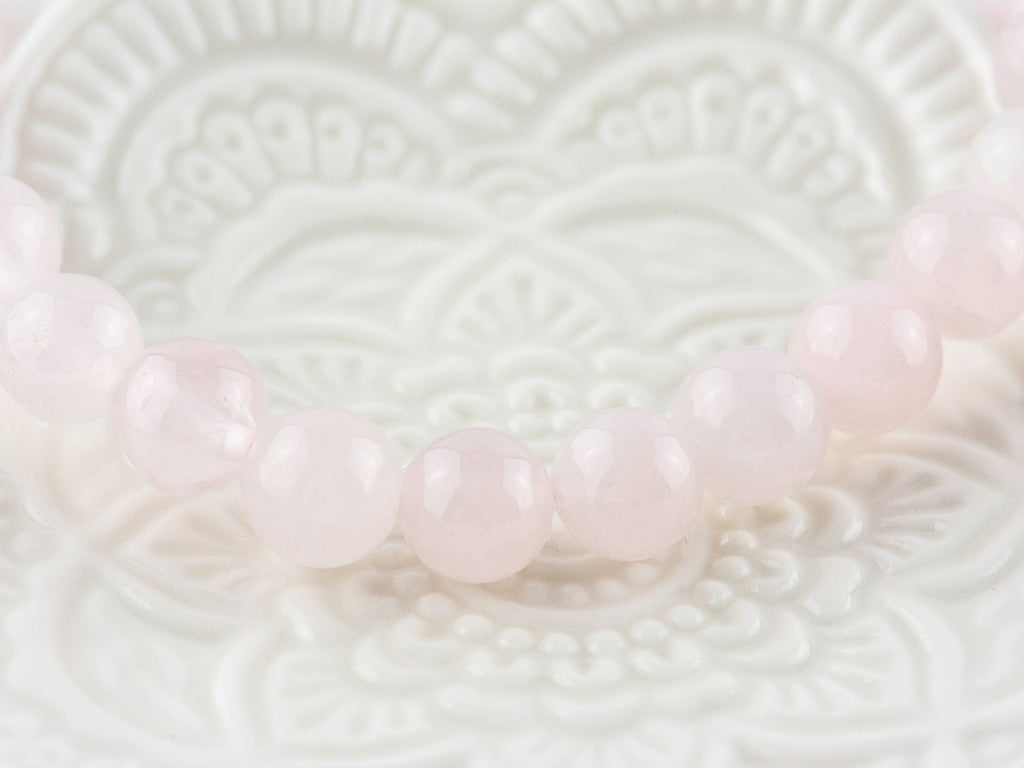 Rose Quartz Stretch Beaded Watch Band, Medical Alert Bracelet, Single Strand, Interchangeable, Handmade Jewelry