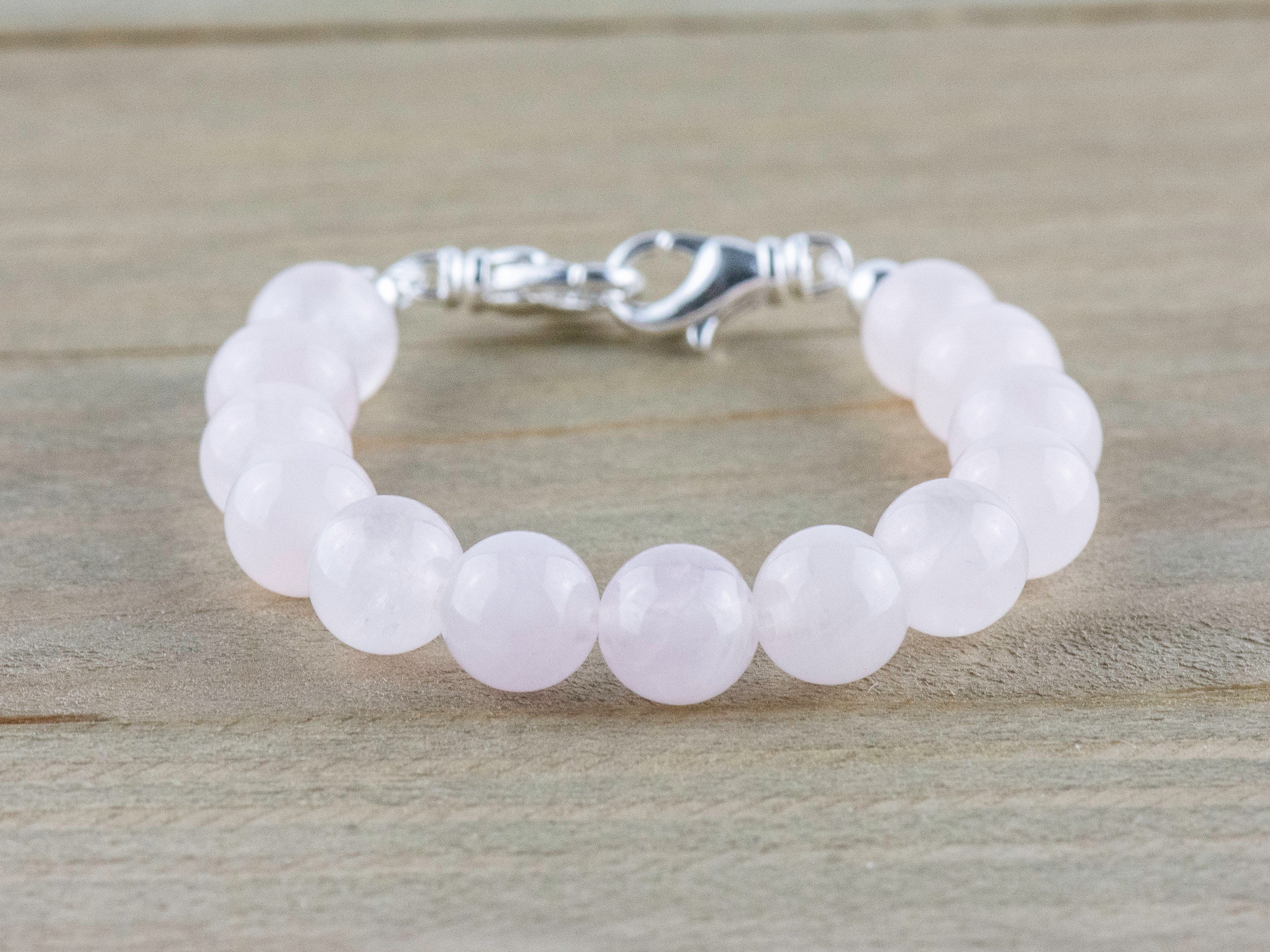 Rose Quartz Stretch Beaded Watch Band, Medical Alert Bracelet, Single Strand, Interchangeable, Handmade Jewelry