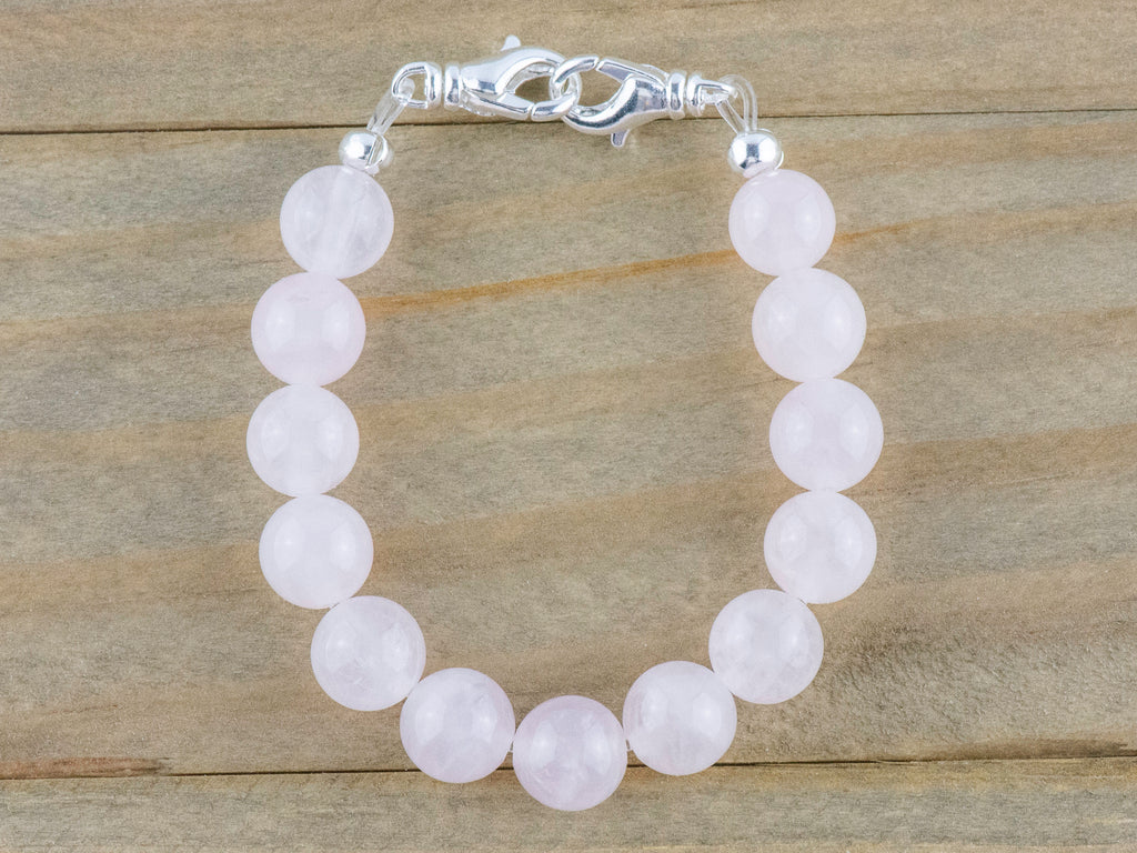 Rose Quartz Stretch Beaded Watch Band, Medical Alert Bracelet, Single Strand, Interchangeable, Handmade Jewelry