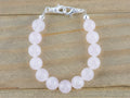 Rose Quartz Stretch Beaded Watch Band, Medical Alert Bracelet, Single Strand, Interchangeable, Handmade Jewelry