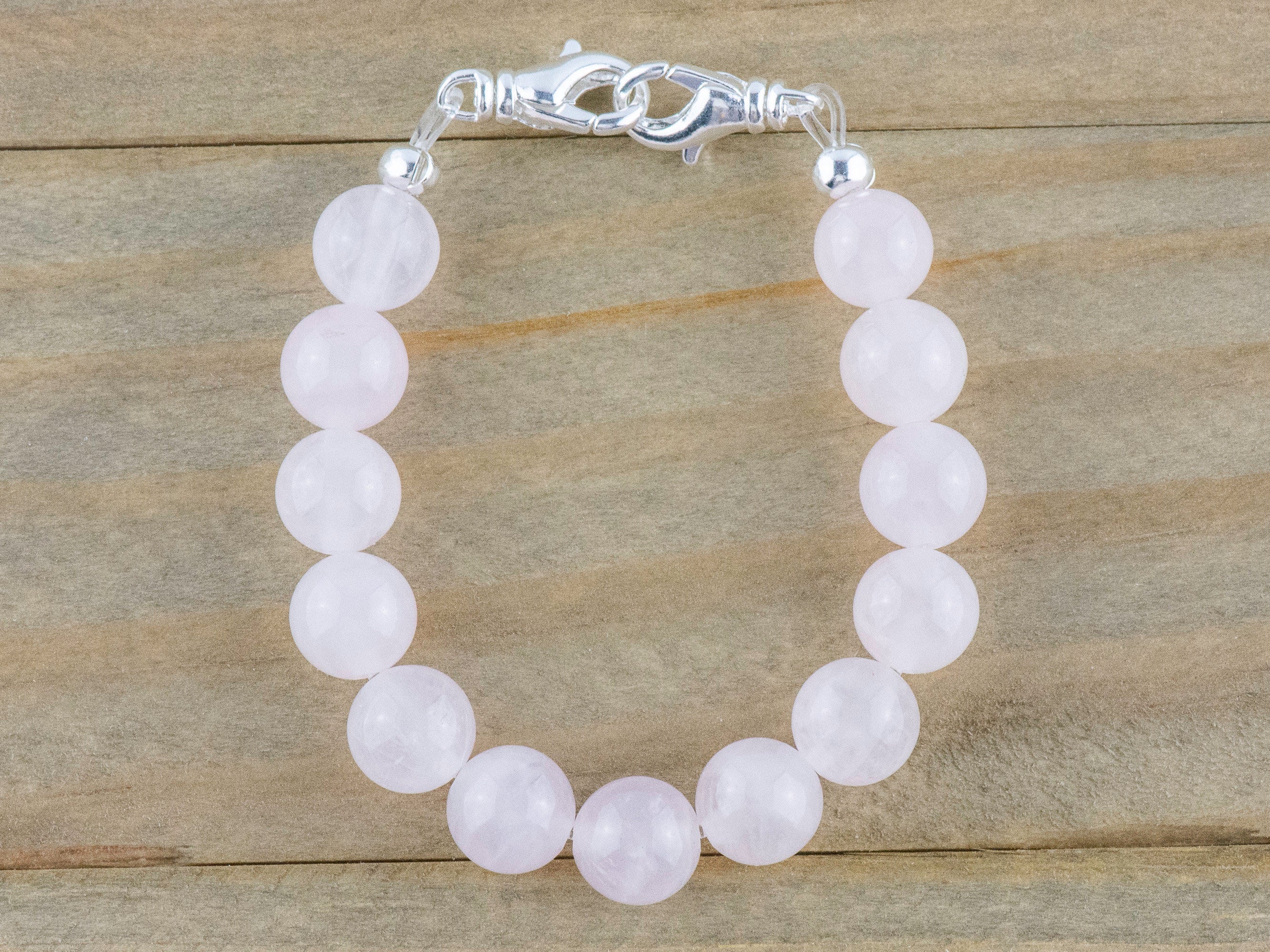 Rose Quartz Stretch Beaded Watch Band, Medical Alert Bracelet, Single Strand, Interchangeable, Handmade Jewelry