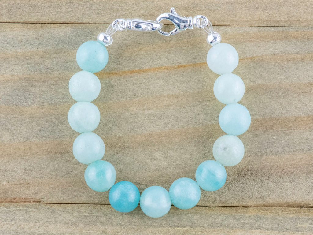 Amazonite Stretch Beaded Watch Band, Medical Alert Bracelet, Single Strand Interchangeable Band, Handmade Jewelry