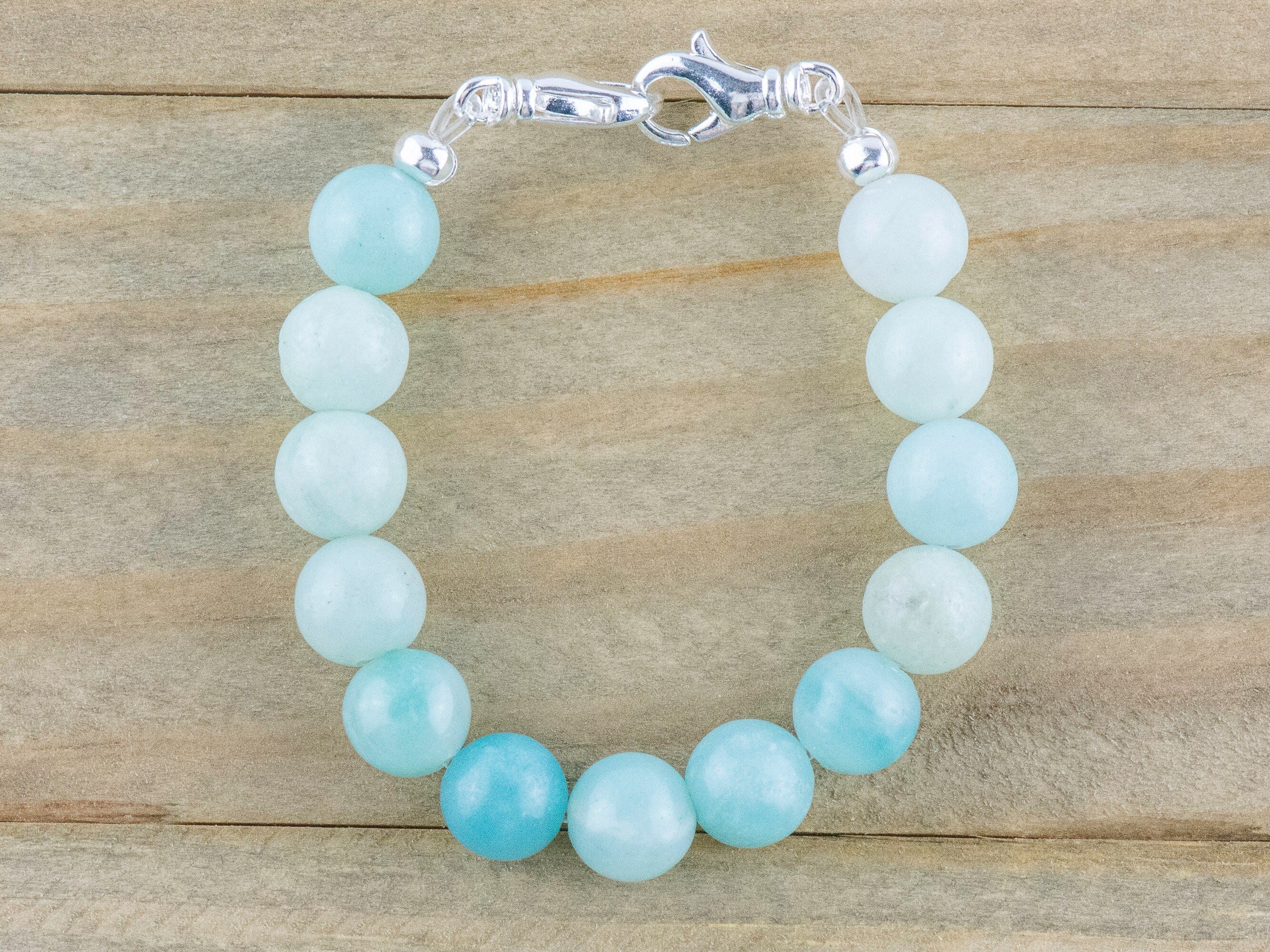 Amazonite Stretch Beaded Watch Band, Medical Alert Bracelet, Single Strand Interchangeable Band, Handmade Jewelry