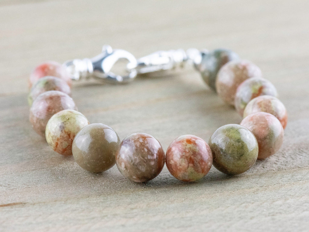 Autumn Jasper Stretch Beaded Watch Band, Medical Alert Bracelet, Single Strand, Interchangeable, Handmade Jewelry