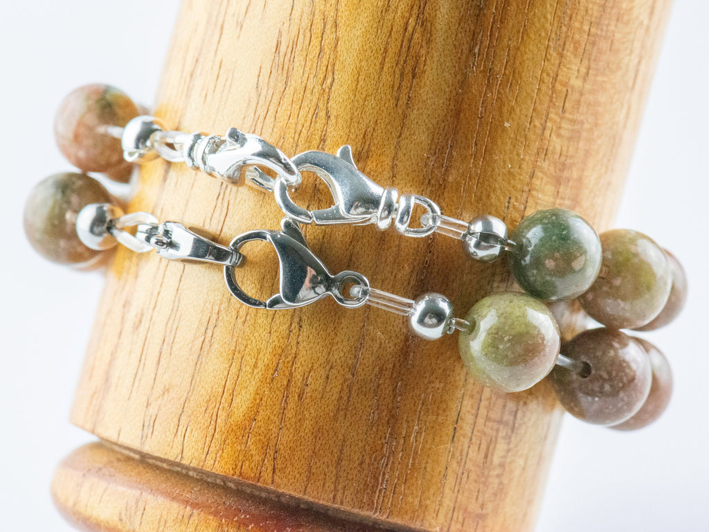 Autumn Jasper Stretch Beaded Watch Band, Medical Alert Bracelet, Single Strand, Interchangeable, Handmade Jewelry