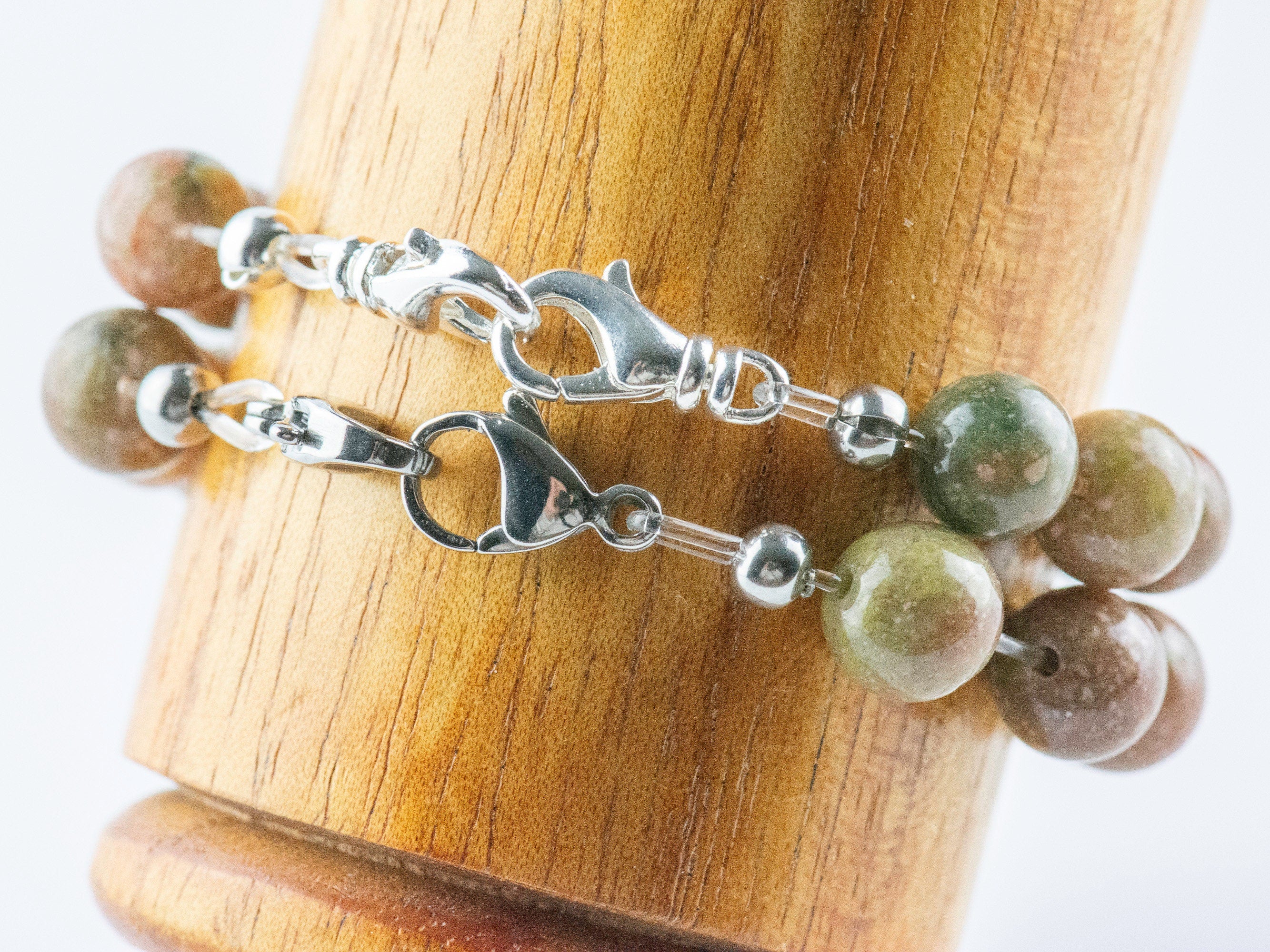 Autumn Jasper Stretch Beaded Watch Band, Medical Alert Bracelet, Single Strand, Interchangeable, Handmade Jewelry