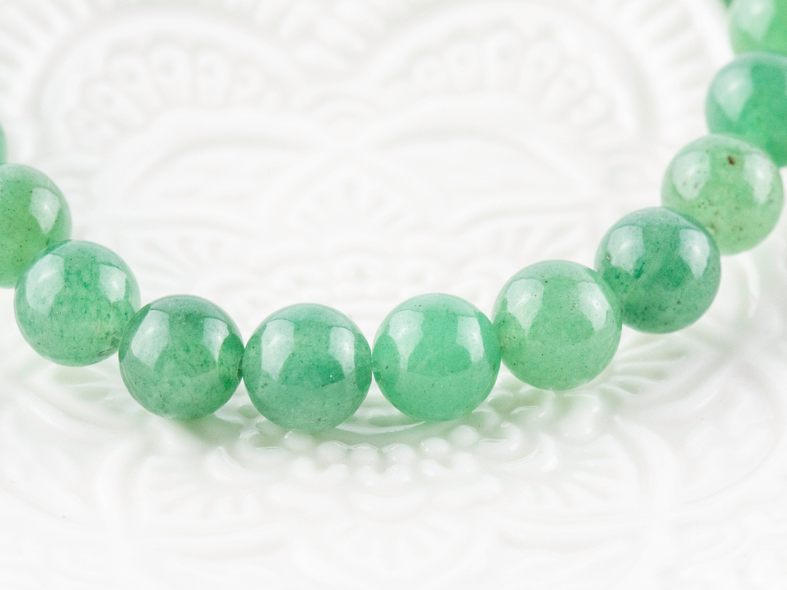 Green Aventurine Stretch Beaded Watch Band, Medical Alert Bracelet, Single Strand, Interchangeable, Handmade Jewelry