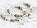 Imperial Jasper Silver Coin Hoop Earrings • Gemstone Jewelry • Boho Dangle Earrings • Jewelry Gift for Her
