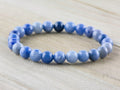 Blue Aventurine Smooth Round Beaded Stretch Bracelet, Unisex Semi-Precious Stone Jewelry, Handmade Natural Gemstone Fashion Accessories