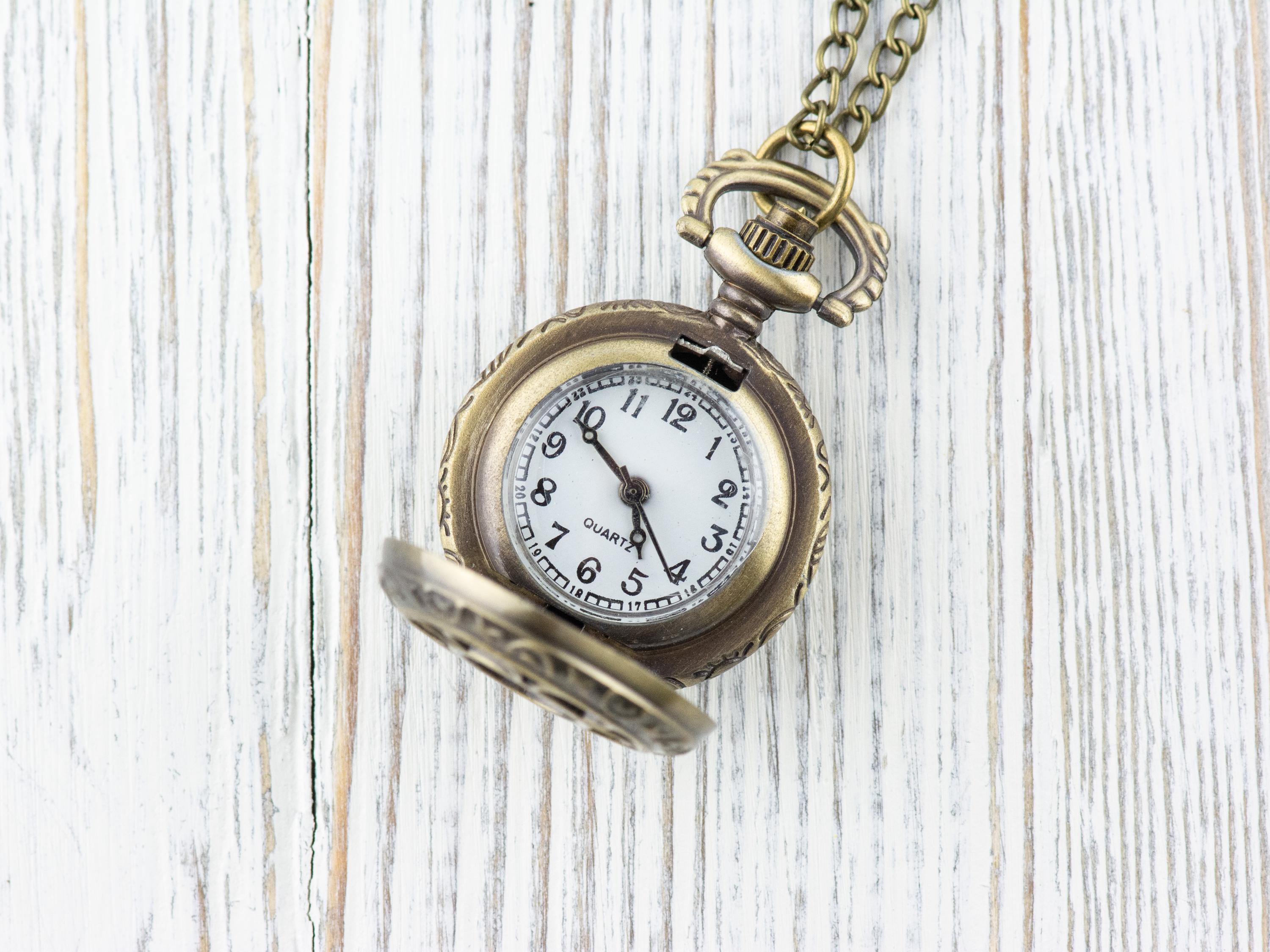 Sun & Moon Pocket Watch Necklace | Long Necklace Watch | Watch Locket Necklace | Pocket Watch Pendant | Ladies Pocket Watch