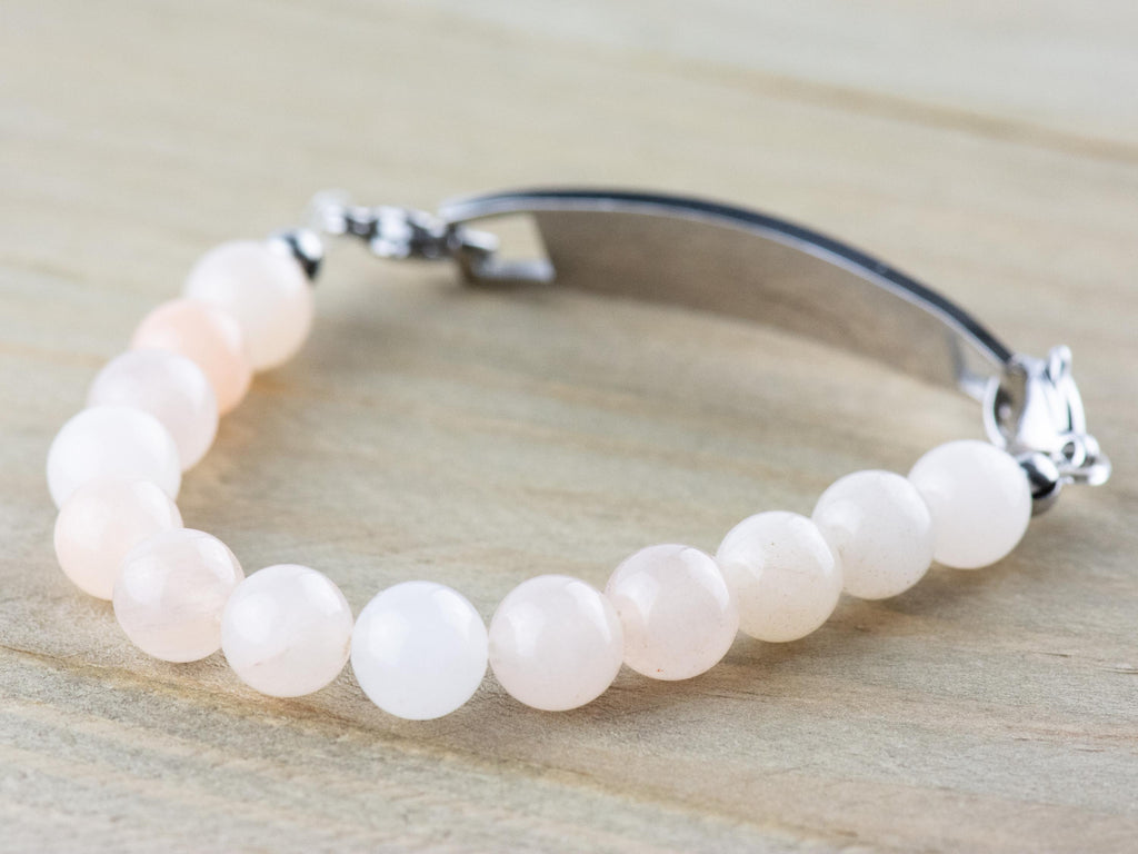 Pink Aventurine Stretch Beaded Watch Band, Medical Alert Bracelet, Single Strand, Interchangeable, Handmade Jewelry