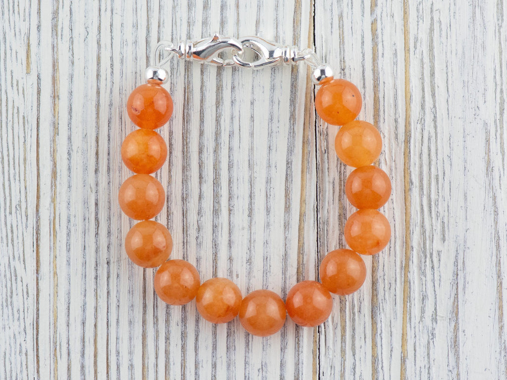 Red Aventurine Stretch Beaded Watch Band, Medical Alert Bracelet, Single Strand, Interchangeable, Handmade Jewelry