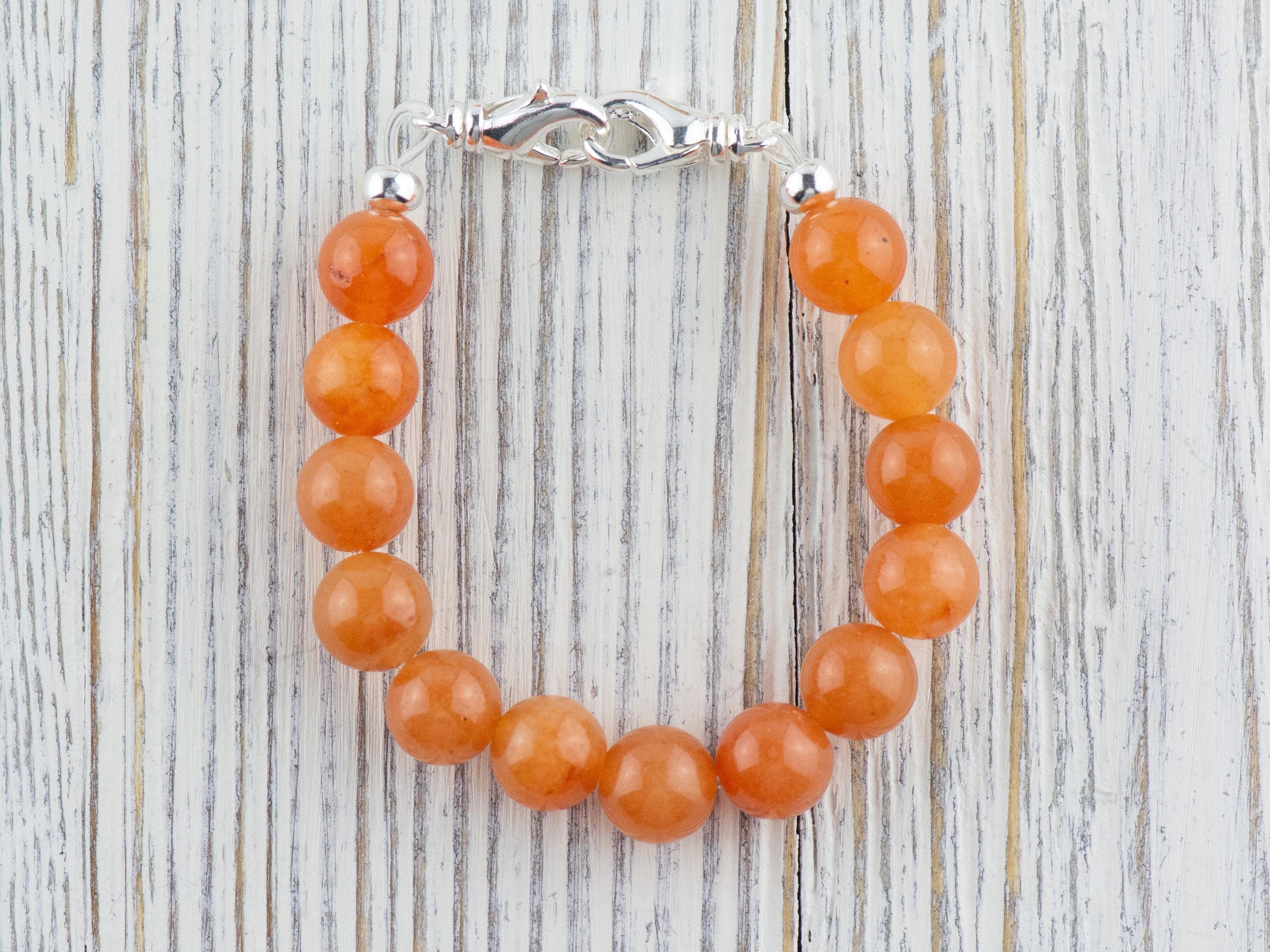 Red Aventurine Stretch Beaded Watch Band, Medical Alert Bracelet, Single Strand, Interchangeable, Handmade Jewelry