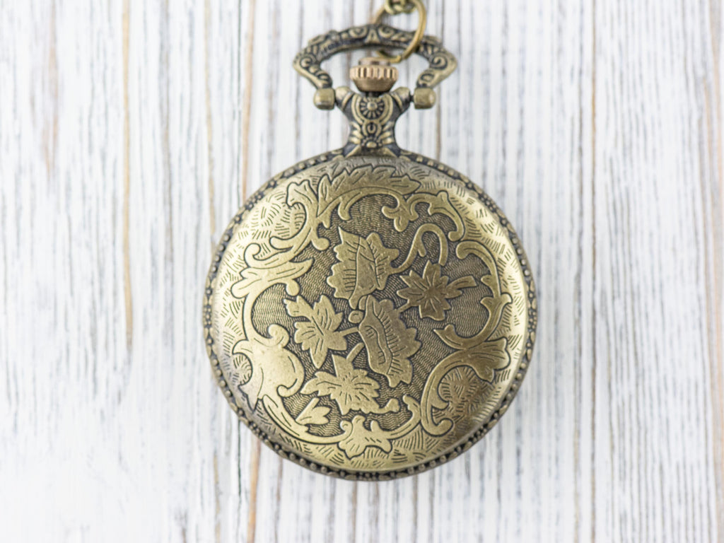 Eagle Bronze Pocket Watch Long Necklace / Unique Watches / Nature Inspired Jewelry / Large Pocket Watch