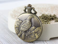 Eagle Bronze Pocket Watch Long Necklace / Unique Watches / Nature Inspired Jewelry / Large Pocket Watch
