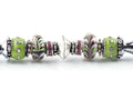 Lime and Pink Lemonade Glass Beaded Silver Letter Opener • Paper Knife • Desk Accessory
