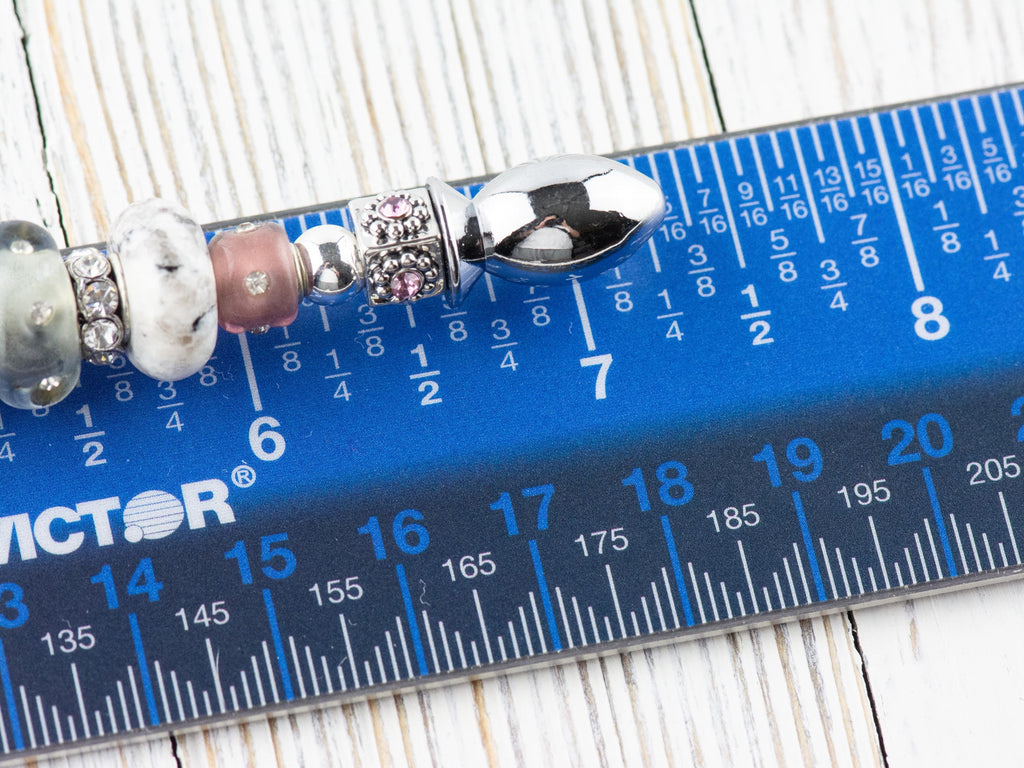 Purple Haze Glass Beaded Silver Letter Opener • Paper Knife • Desk Accessory