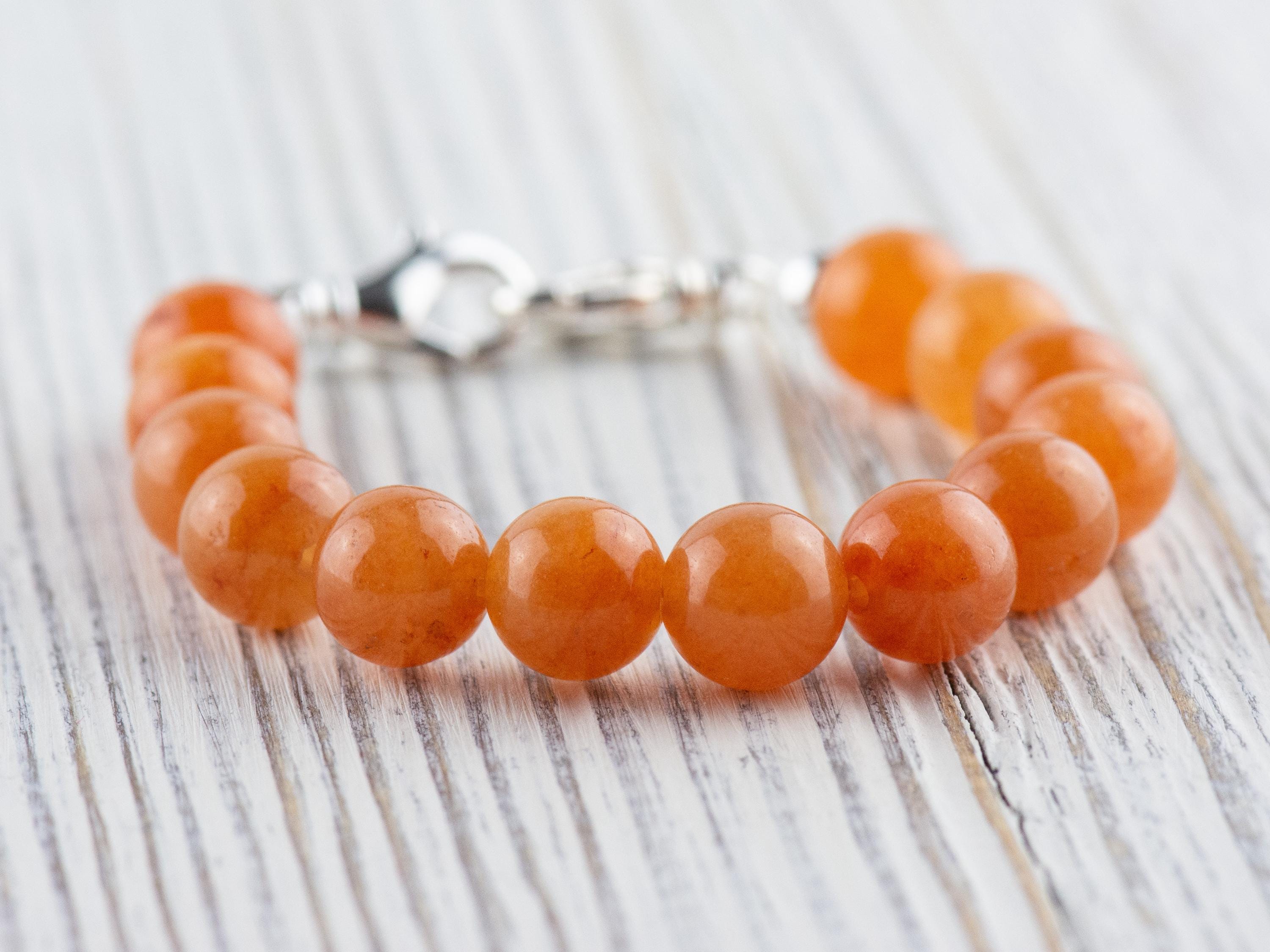 Red Aventurine Stretch Beaded Watch Band, Medical Alert Bracelet, Single Strand, Interchangeable, Handmade Jewelry