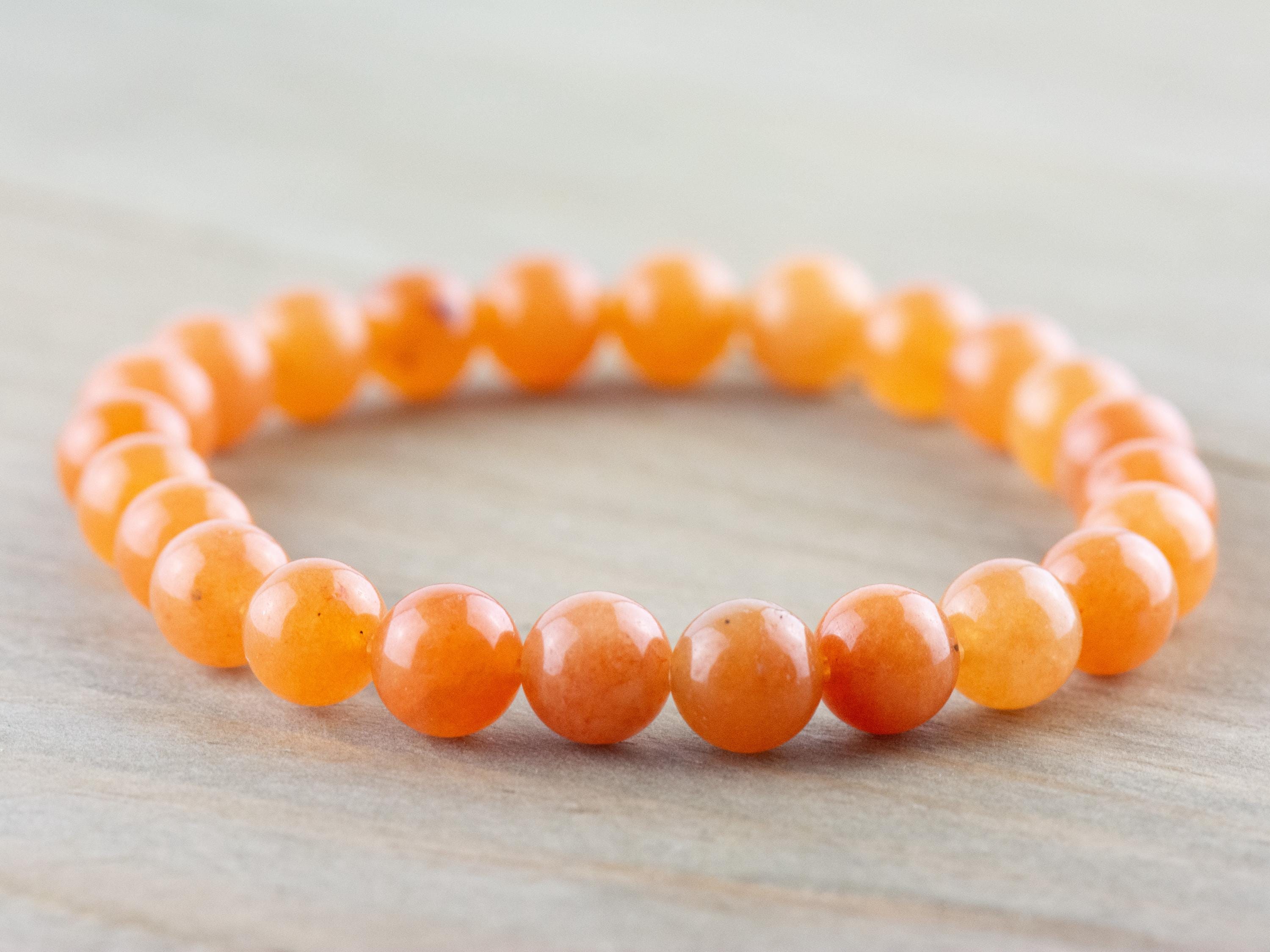Red Aventurine Smooth Round Beaded Stretch Bracelet, Unisex Semi-Precious Stone Jewelry, Handmade Natural Gemstone Fashion Accessories