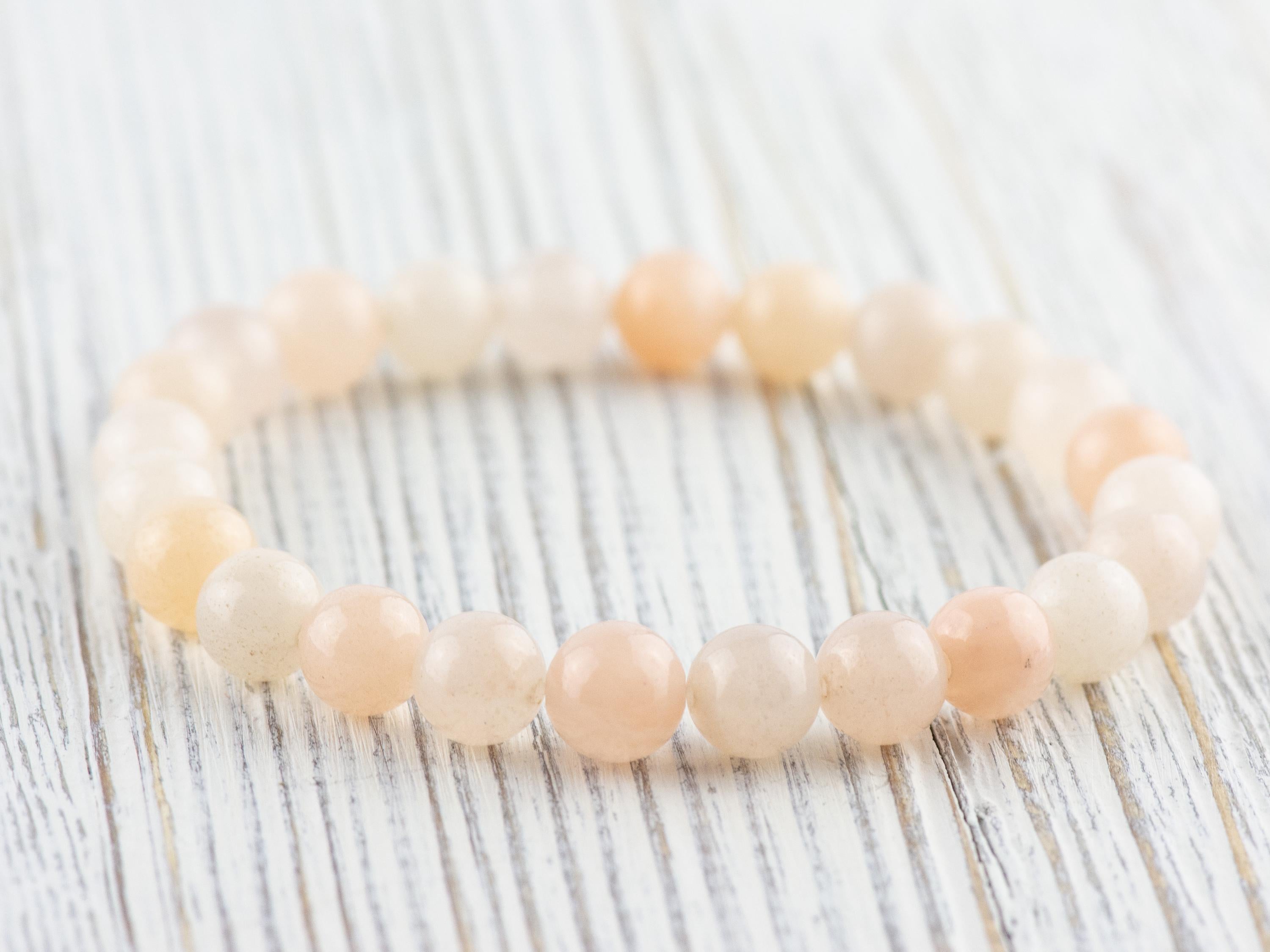 Pink Aventurine Smooth Round Beaded Stretch Bracelet, Unisex Semi-Precious Stone Jewelry, Handmade Natural Gemstone Fashion Accessories