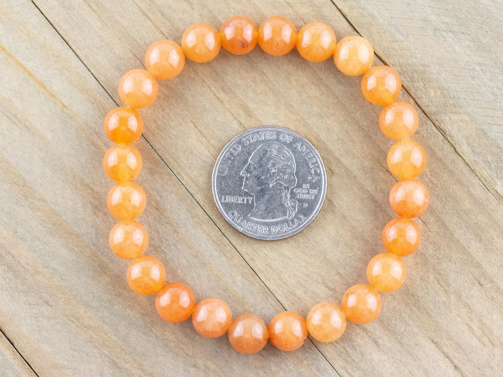 Red Aventurine Smooth Round Beaded Stretch Bracelet, Unisex Semi-Precious Stone Jewelry, Handmade Natural Gemstone Fashion Accessories