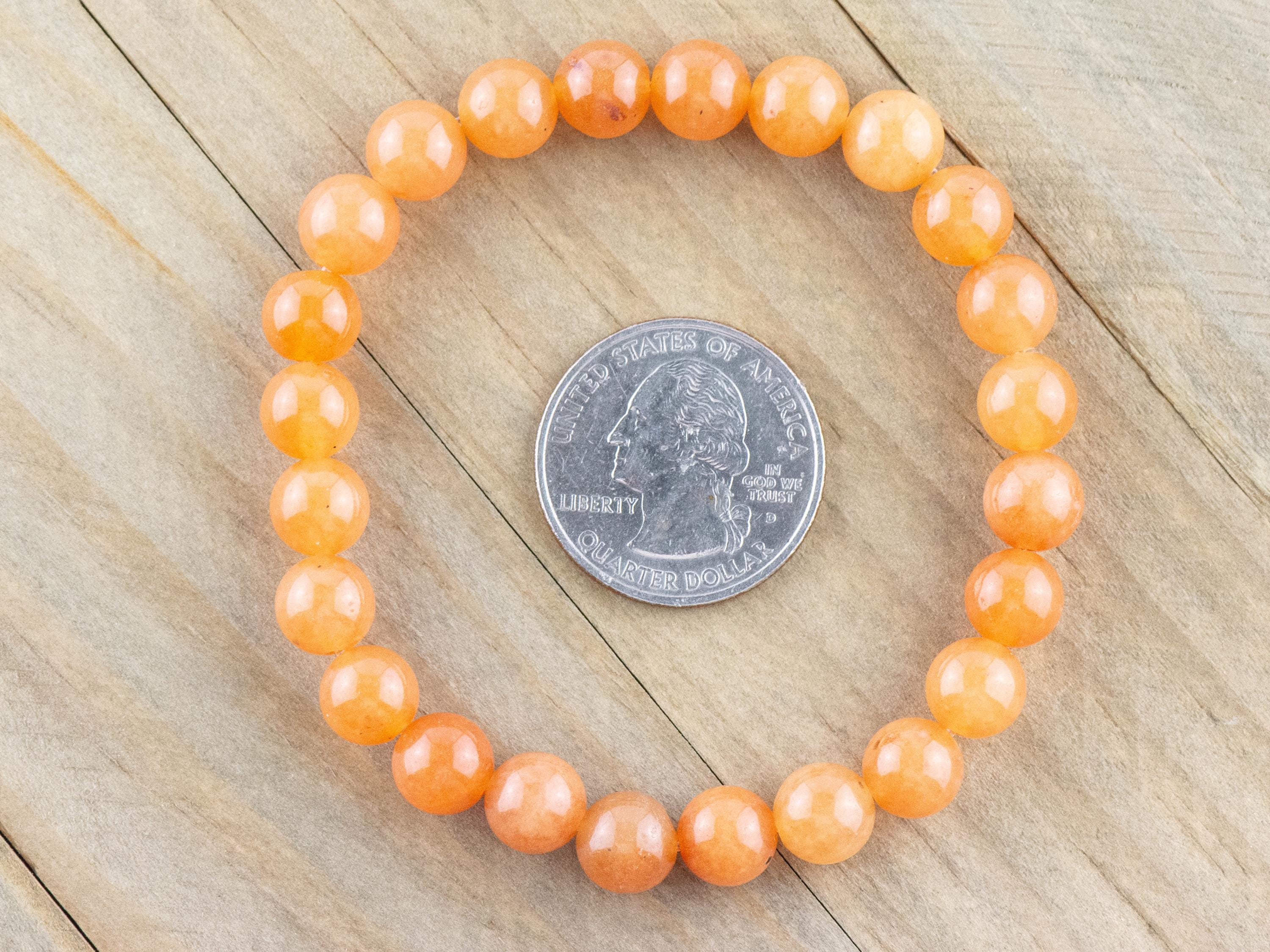 Red Aventurine Smooth Round Beaded Stretch Bracelet, Unisex Semi-Precious Stone Jewelry, Handmade Natural Gemstone Fashion Accessories