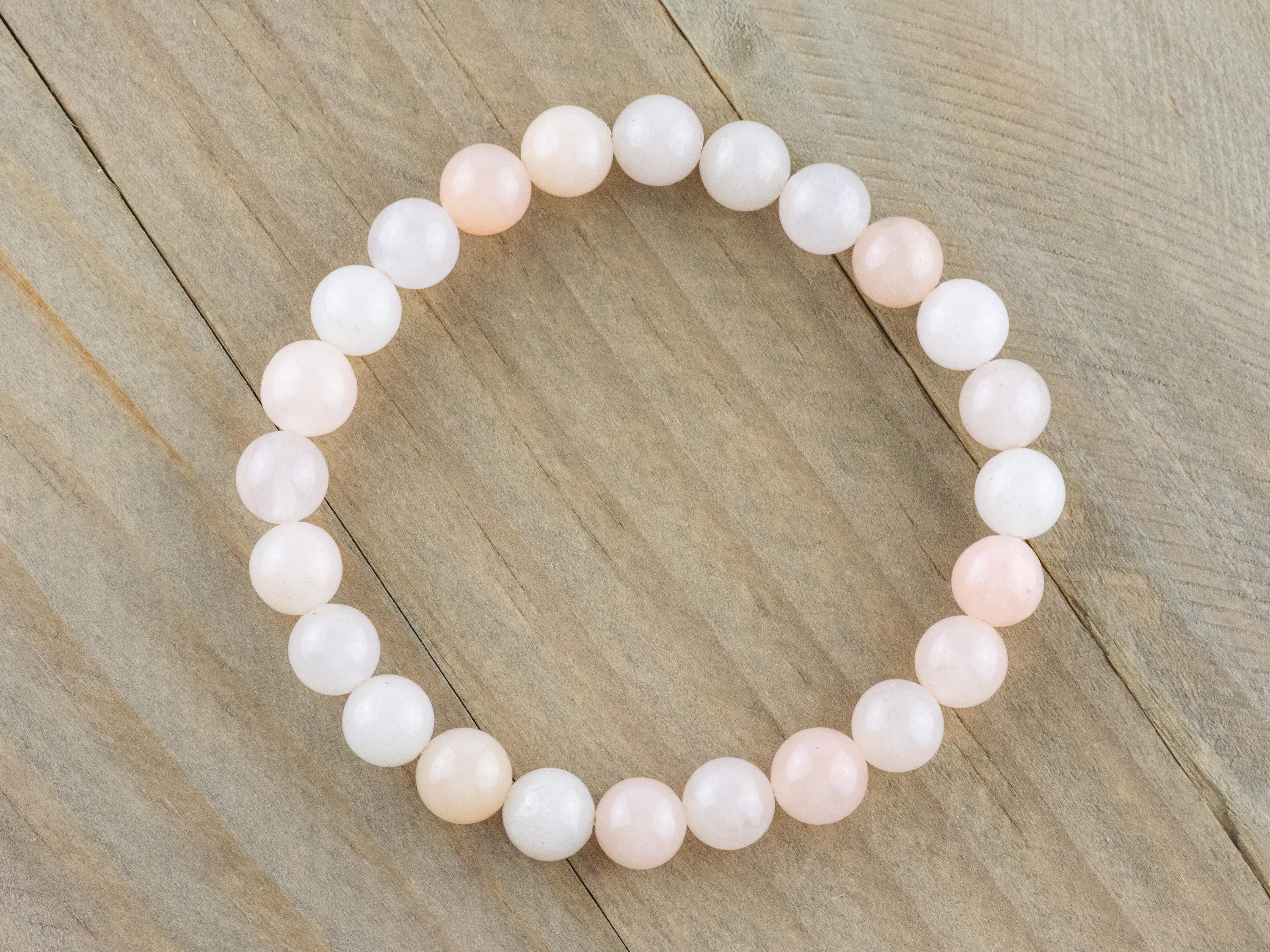 Pink Aventurine Smooth Round Beaded Stretch Bracelet, Unisex Semi-Precious Stone Jewelry, Handmade Natural Gemstone Fashion Accessories