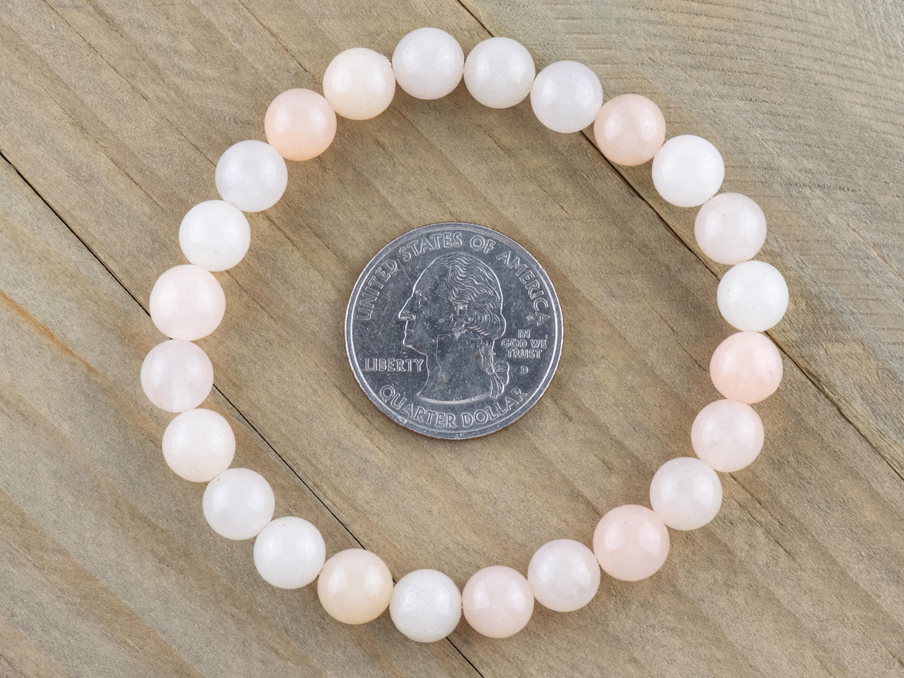 Pink Aventurine Smooth Round Beaded Stretch Bracelet, Unisex Semi-Precious Stone Jewelry, Handmade Natural Gemstone Fashion Accessories