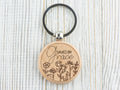 Saved by Grace Natural Wood Keychain • Laser-Engraved Stainless Steel Keyring • Double-Sided