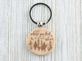 Go Where You Feel Alive Natural Wood Keychain • Laser-Engraved Stainless Steel Keyring • Double-Sided