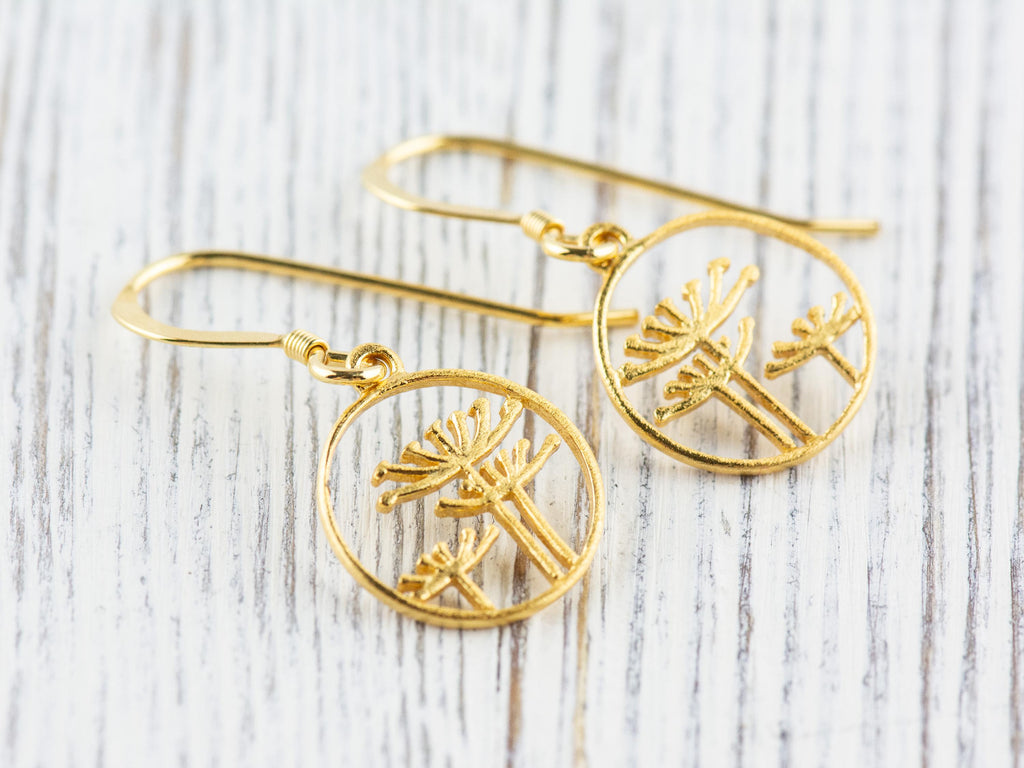 Queen Anne's Lace Vermeil Floral Earrings • Nature Inspired Lightweight Dainty Earrings • Gold Sterling SIlver .925 Minimalist Jewelry