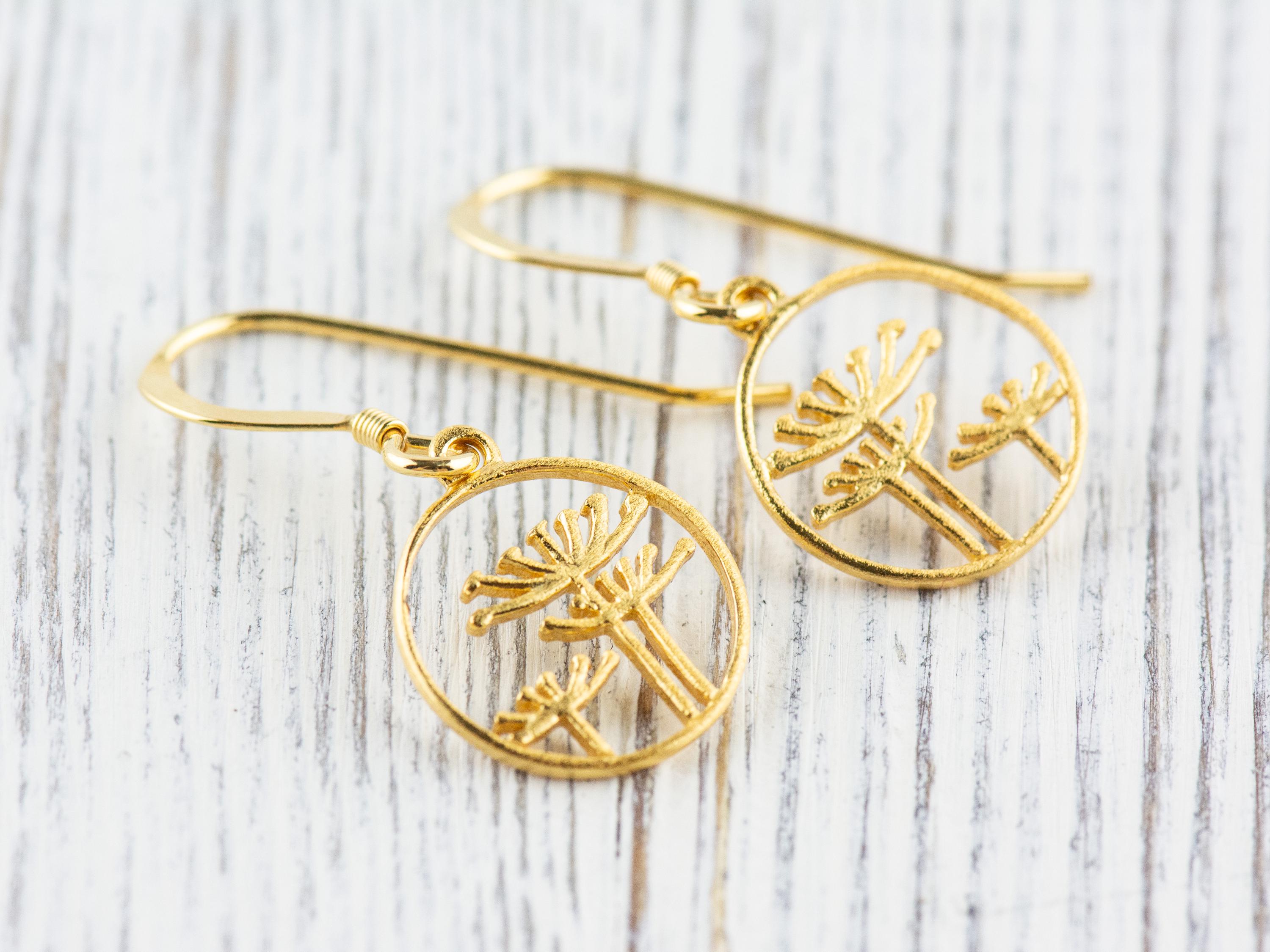 Queen Anne's Lace Vermeil Floral Earrings • Nature Inspired Lightweight Dainty Earrings • Gold Sterling SIlver .925 Minimalist Jewelry