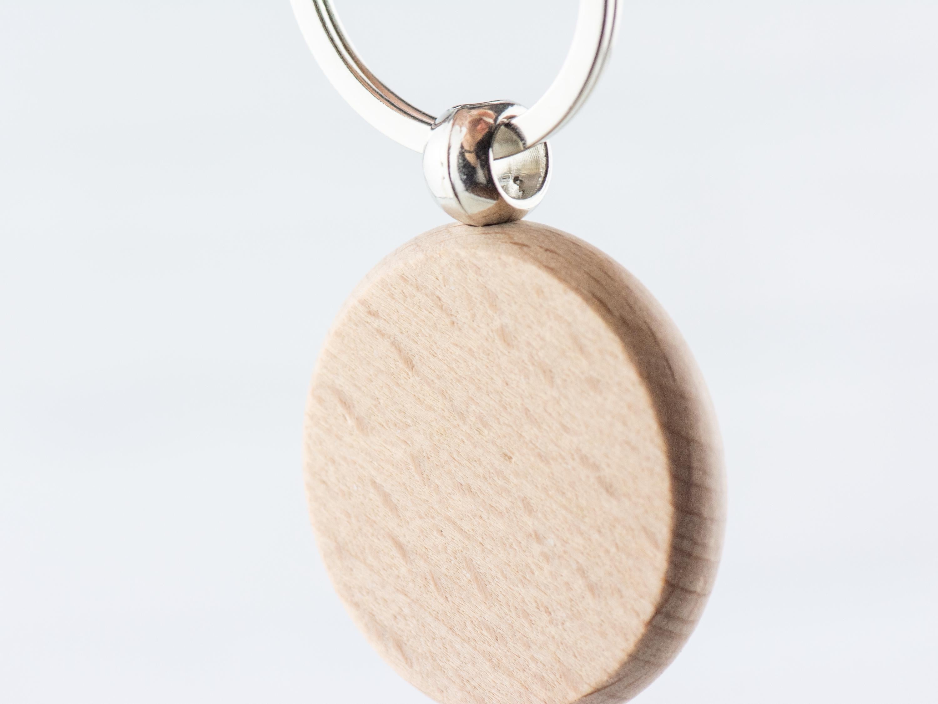 Saved by Grace Natural Wood Keychain • Laser-Engraved Stainless Steel Keyring • Double-Sided