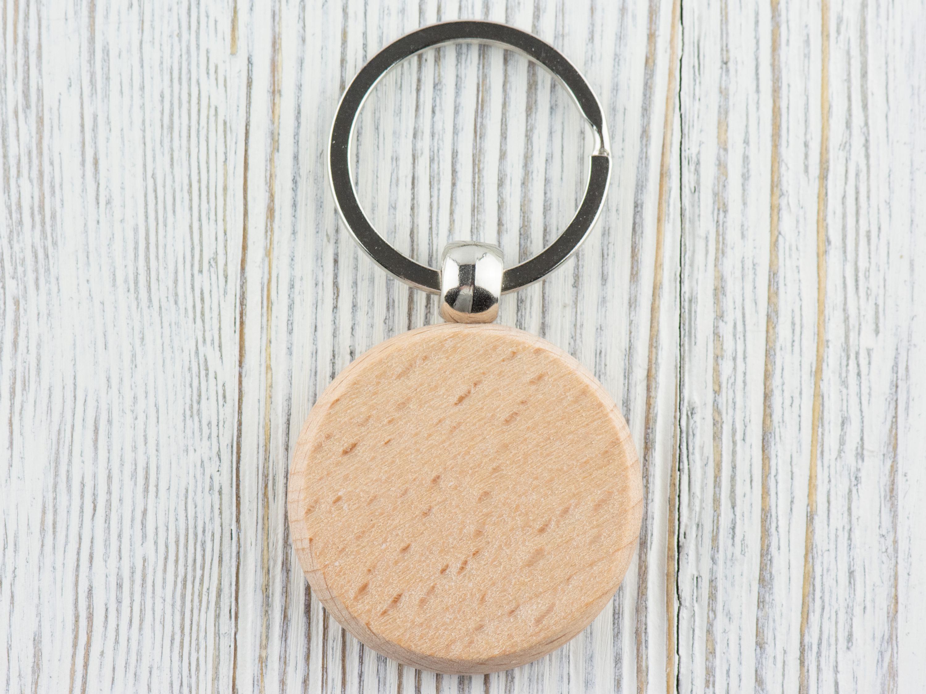 Faith Inspirational Natural Wood Keychain • Laser-Engraved Stainless Steel Keyring • Double-Sided